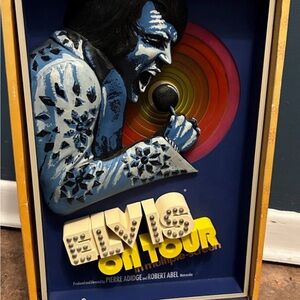 3D Elvis On Tour Wall Art - Blue and Yellow